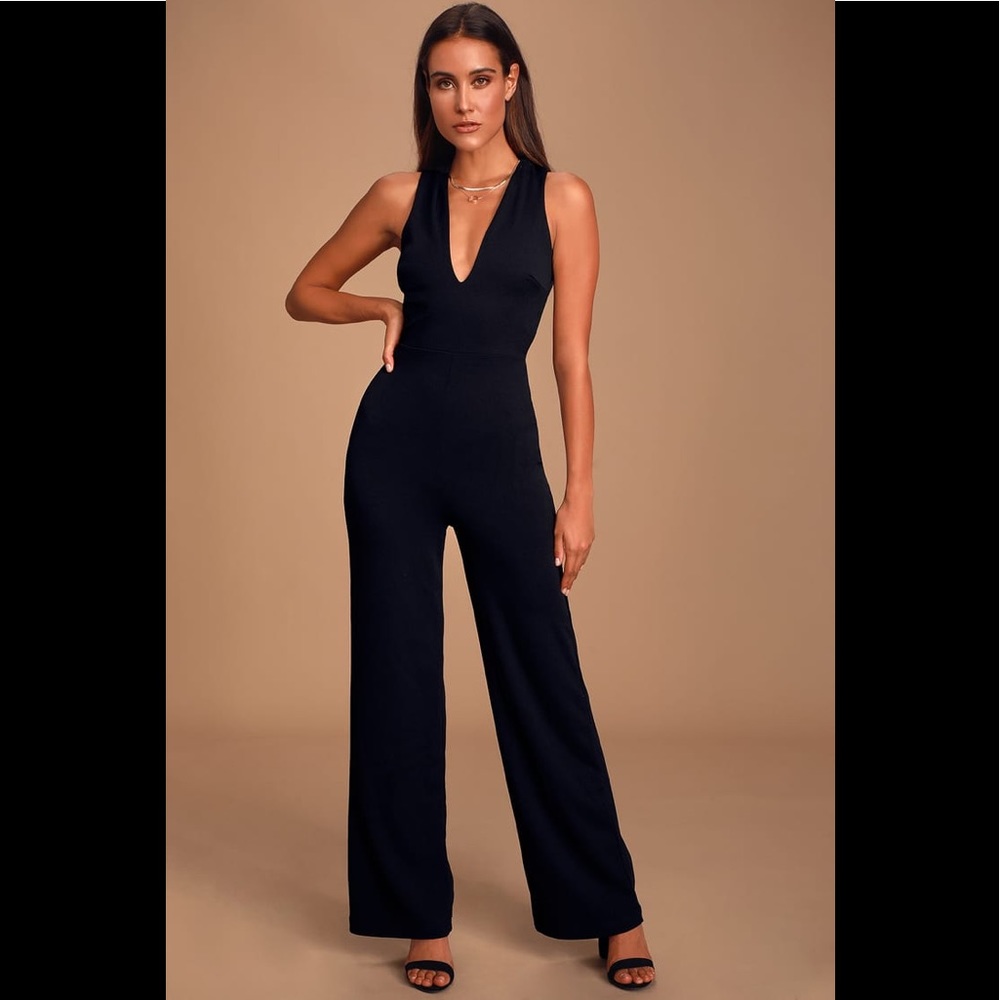 Black Backless Jumpsuit
